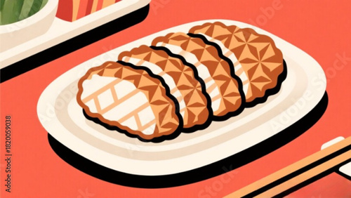 Delicious slice of chocolate pastry cake with cream on a white plate