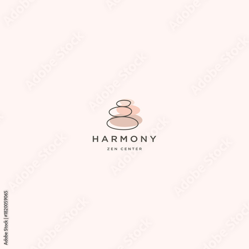 Simple Stone Balance Logo Design Template Flat Vector