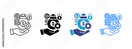 Wealth icon set multiple style collection