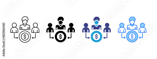 Crowdfunding  icon set multiple style collection