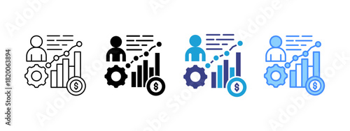 Management  icon set multiple style collection