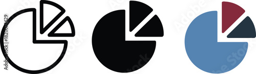 Pie chart diagram infographic presentation with multiple variations analysis concept