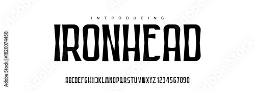 Ironhead font is A bold condensed display font with industrial vibes, perfect for strong titles, logos, and impactful designs.