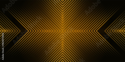 dynamic golden arc line technology design concept on black background. Vector illustration