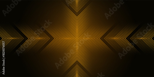 dynamic golden arc line technology design concept on black background. Vector illustration
