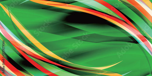 緑　和柄　曲線模様　背景