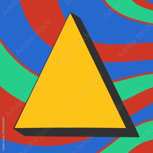Psychedelic trippy vintage frame illustration