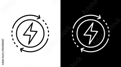 Renewable Energy White Icon Set Design