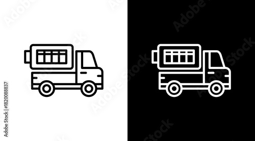 Lorry White Icon Set Design