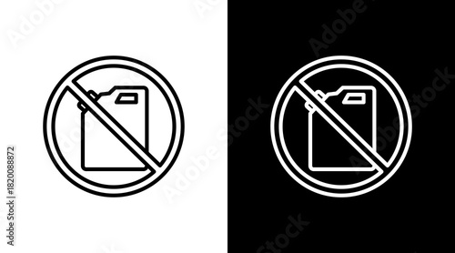 No Fuel White Icon Set Design