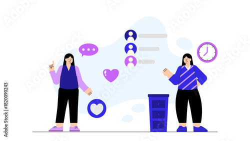 Business People Welcoming New Employee Flat Vector Illustration