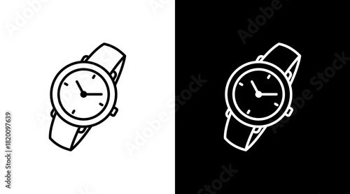 Watch White Icon Set Design