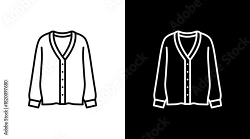Cardigan White Icon Set Design