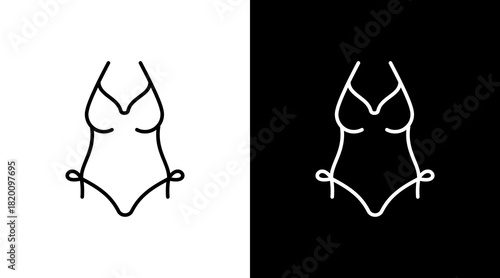 Swimsuit White Icon Set Design