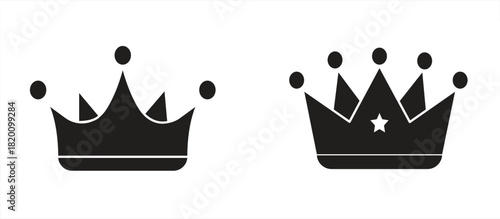 Crown icon set. Collection of royal crown symbols. Crown icons, Vector illustrations.

