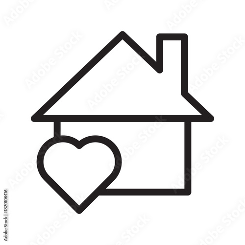 Supportive Shelter Home icon collection for community housing, emergency accommodation, nonprofit aid, and social service programs
