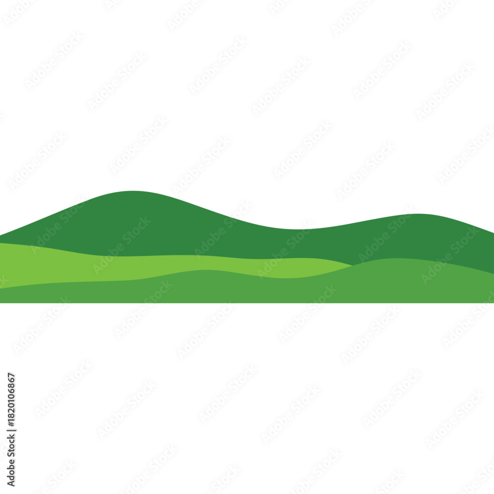 Obraz premium Field Green Waves Hills