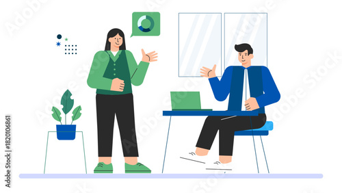 Flat illustration of career coaching session Flat Vector Illustration