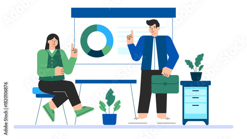 Flat vector of corporate training workshop Flat Vector Illustration