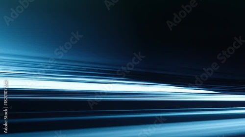 Blue Streaks Abstract Light Speed Motion Blur Background.