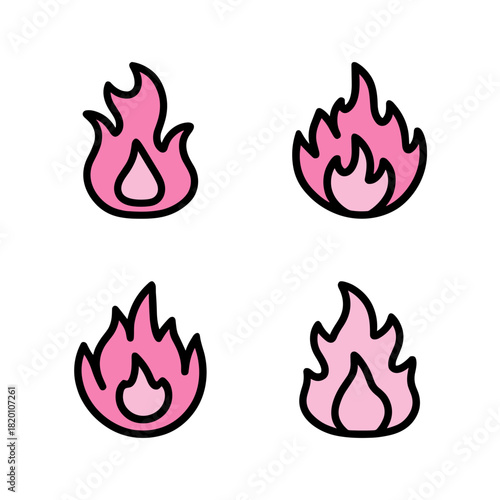 cute Pink Flame Icon Pack