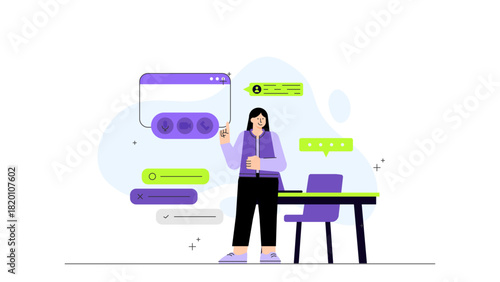 Remote hiring process illustration Flat Vector Illustration