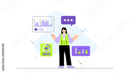 Flat design of corporate wellness program Flat Vector Illustration