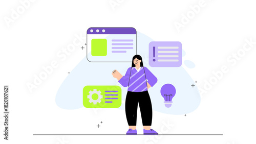 Employee assistance program support illustration Flat Vector Illustration