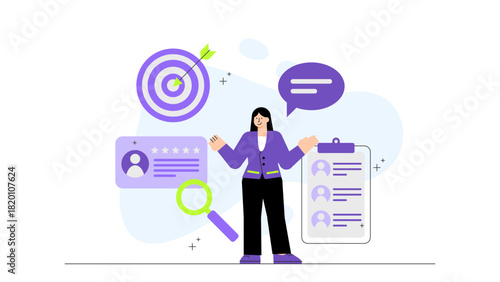 Flat vector of HR recruitment strategy planning Flat Vector Illustration