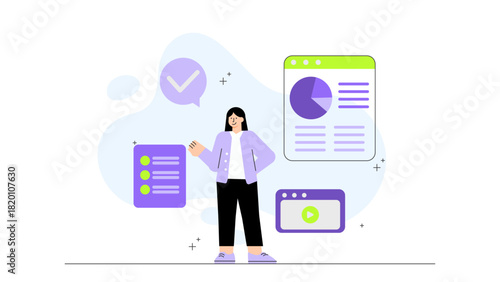 Flat design of professional mentorship program Flat Vector Illustration