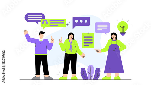 Employee engagement activities illustration Flat Vector Illustration