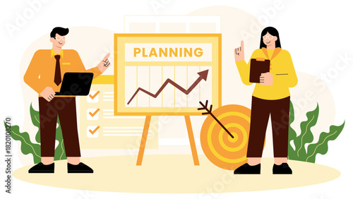 Flat vector of business succession planning Flat Vector Illustration