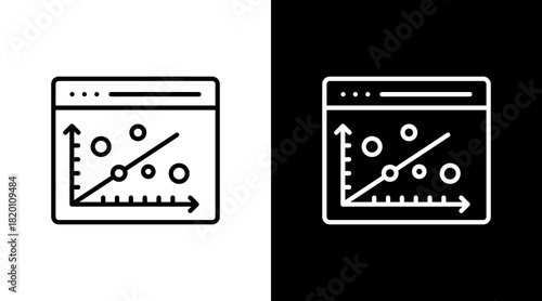 Scatter Plot White Icon Set Design