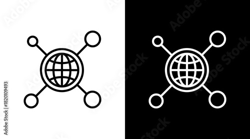 Info Network White Icon Set Design