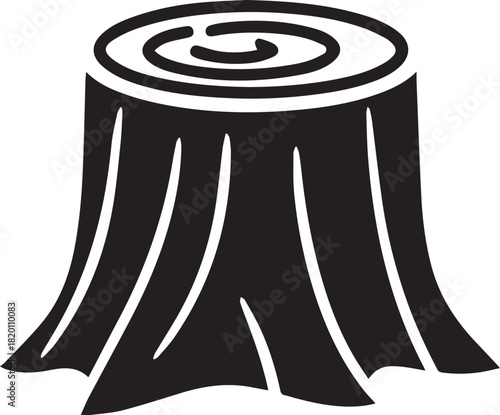 Tree Stump Silhouette Vector, Tree Stump Black Logo