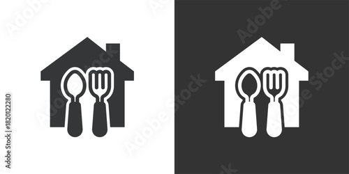 Home Meal icon. Solid glyph series icon