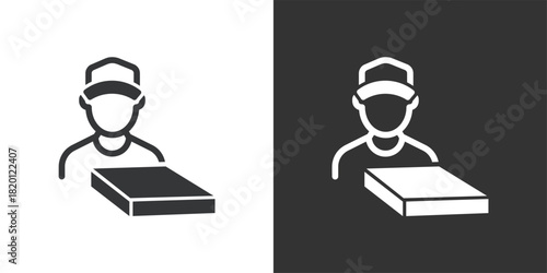 Food Delivery Person icon. Solid glyph series icon