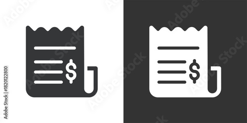 Billing Receipt icon. Solid glyph series icon