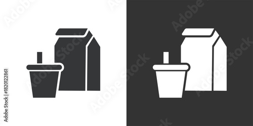 Takeaway Order icon. Solid glyph series icon