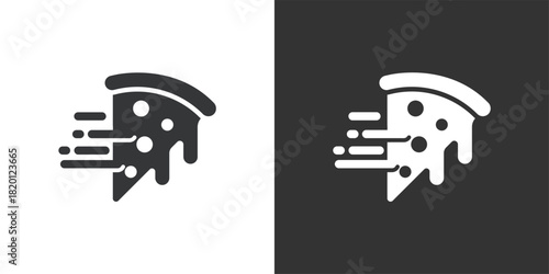 Express Pizza Delivery icon. Solid glyph series icon