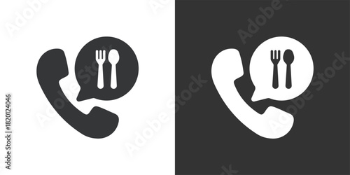 Food Order by Call icon. Solid glyph series icon