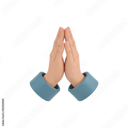 Digital illustration showcasing a pair of hands clasped in prayer against a black backdrop