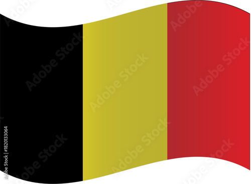Waving flag of Belgium a vector illustration of the national symbol isolated on white background
