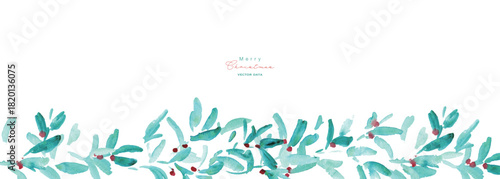 水彩画。水彩タッチのクリスマス植物背景フレーム。ヒイラギのクリスマスフレーム。ベクター化された水彩画。
Watercolor painting. Watercolor Christmas plant background frame. Christmas holly frame. Vectorized watercolor painting