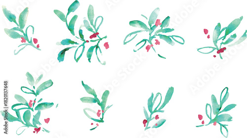 水彩画。水彩タッチのクリスマス植物背景フレーム。ヒイラギのクリスマスフレーム。ベクター化された水彩画。
Watercolor painting. Watercolor Christmas plant background frame. Christmas holly frame. Vectorized watercolor painting