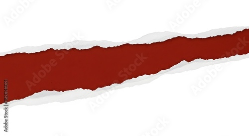 Wallpaper Mural Torn White Paper Revealing Vibrant Red Background perfect for website banner, presentation background, flyer design, marketing material, social media Torontodigital.ca