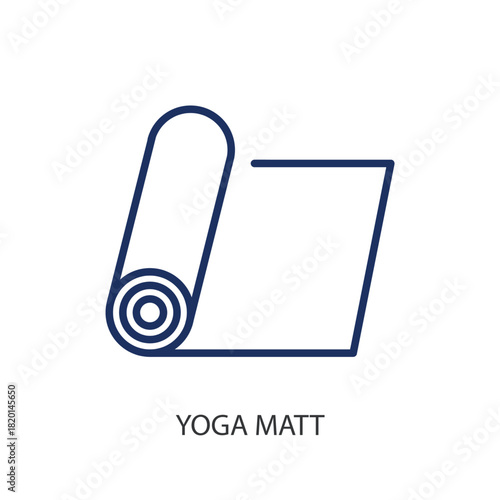Yoga matt thin line icons. Original vector illustration.