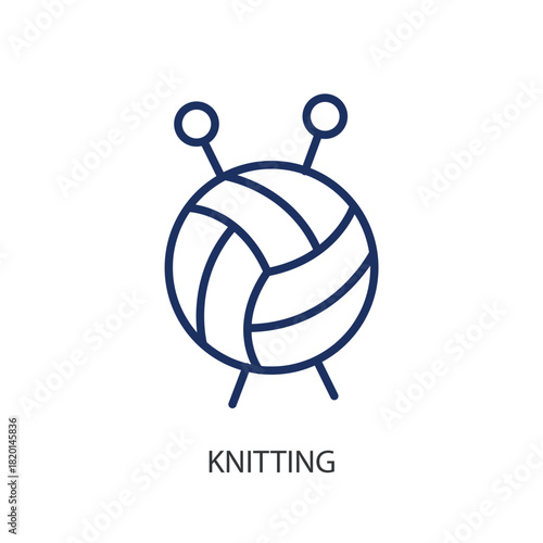 Knitting thin line icons. Original vector illustration.