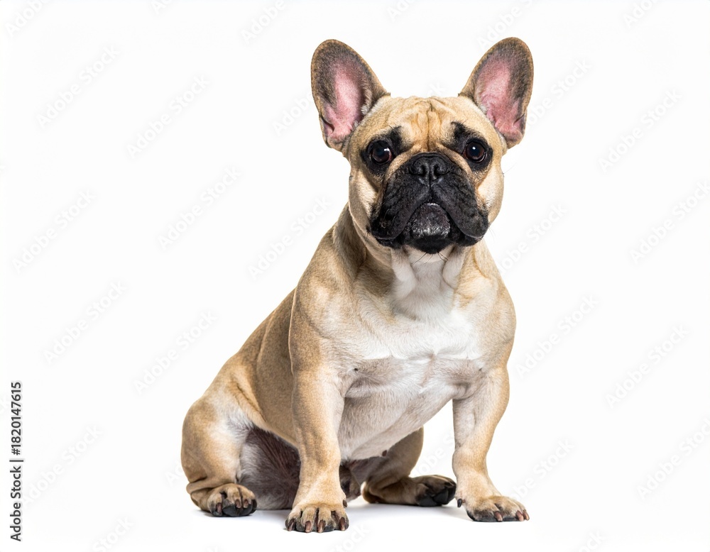 Obraz premium Compact and charismatic, the French Bulldog stands out with its iconic bat ears and playful personality.