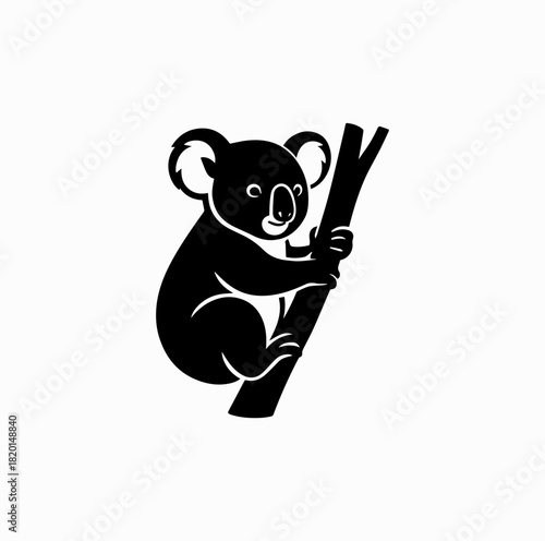 Koala on Eucalyptus Tree Silhouette